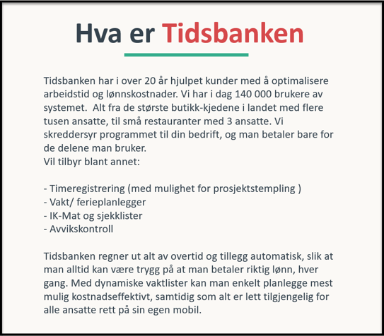 Tidsbanken AS